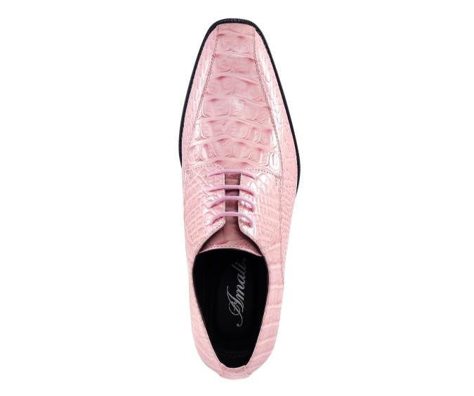 Amali Harvey Croc Men's Pink Animal Print Sophisticated Oxford Shoes