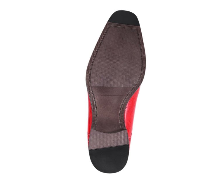 Amali Harvey Croc Men's Red Animal Print Sophisticated Oxford Shoes