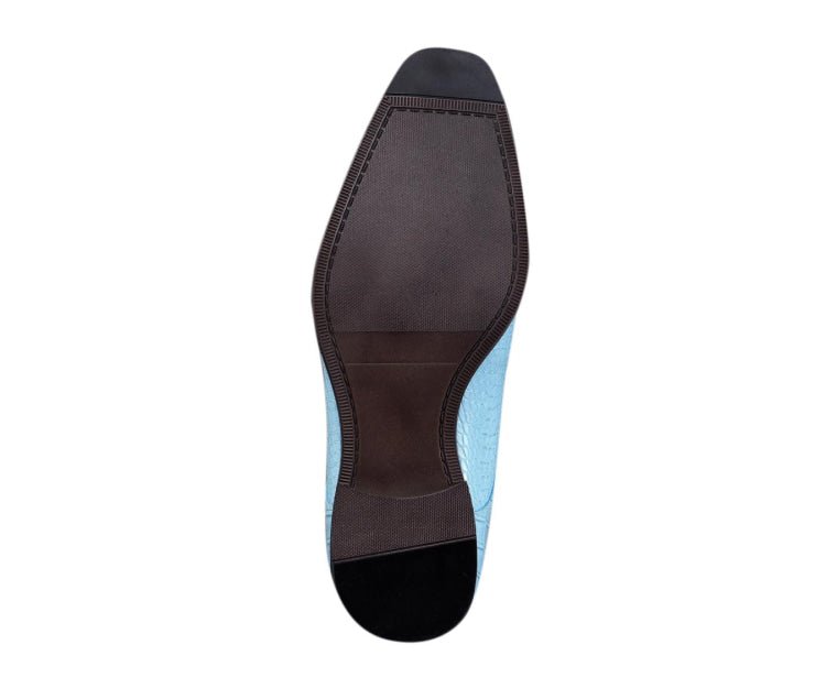 Amali Harvey Croc Men's Baby Blue Animal Print Sophisticated Oxford Shoes