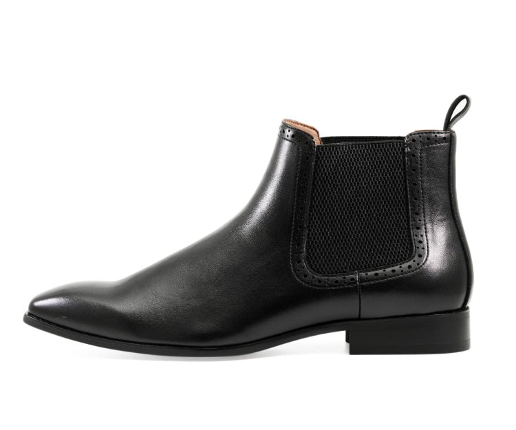 Amali Hayes Black Men’s Wingtip Chelsea Boots Leather
