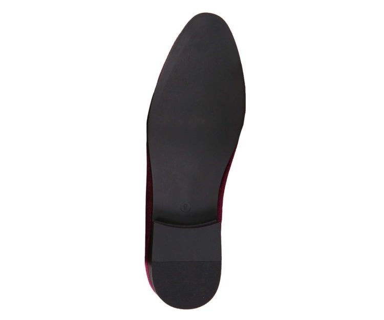 Amali Heath Burgundy Men’s Velvet Smoking Slippers
