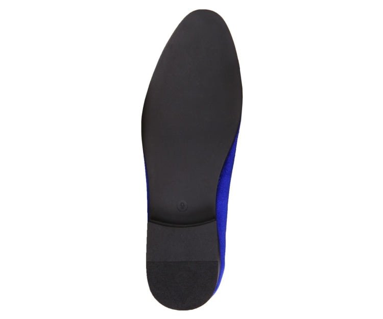 Amali Heath Luxurious Royal Blue Velvet Smoking Slippers