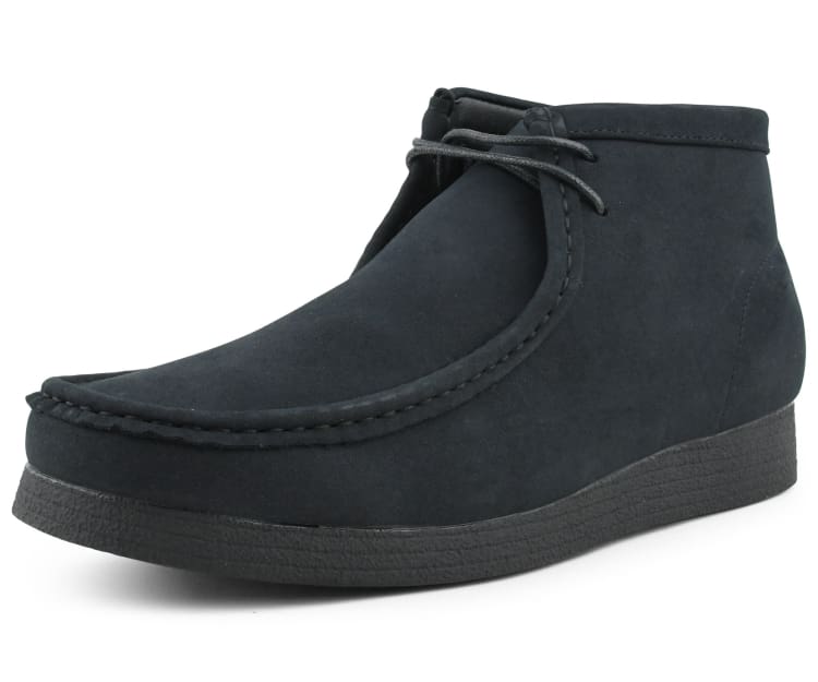 Amali Jason Men's All Black Suede British Style Chukka Boots
