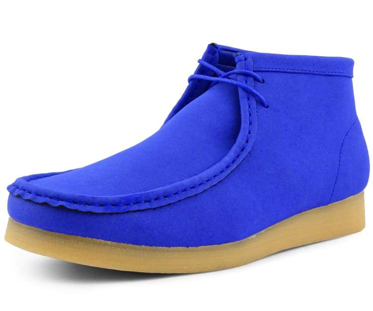 Amali Jason Men's Royal Blue Suede British Style Chukka Boots