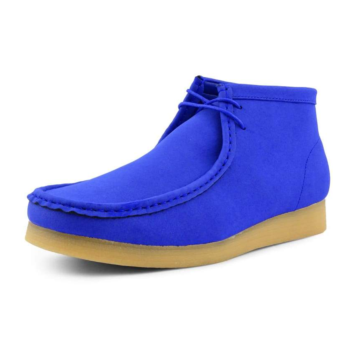 Amali Jason 2 men's royal blue moc-toe chukka boot, three-quarter view