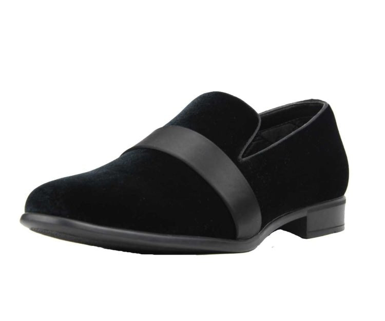 Amali Knight Black Men’s Velvet Loafers