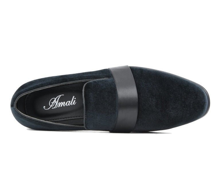 Amali Knight Black Men’s Velvet Loafers