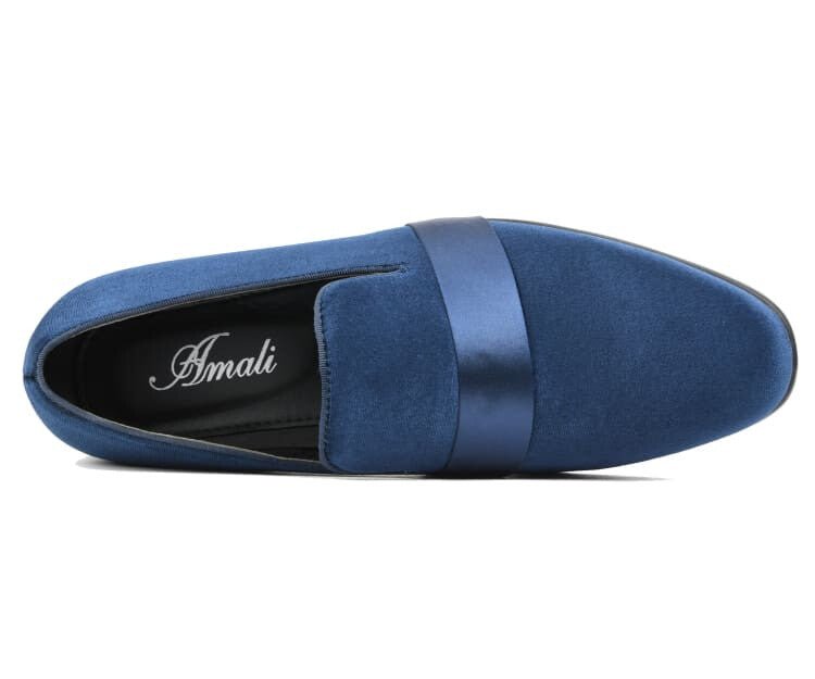 Amali Knight Navy Velvet Loafers Men’s Velvet