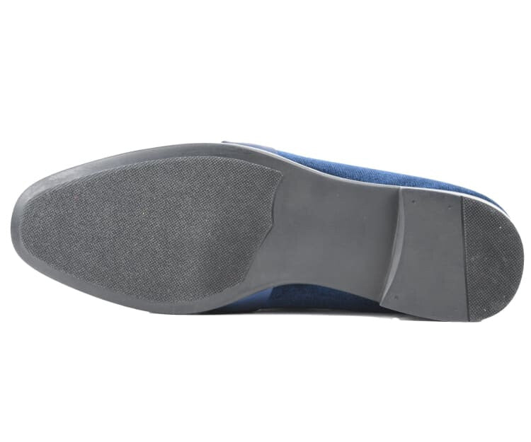 Amali Knight Regal Velvet Loafers For Men Royal Blue Velvet