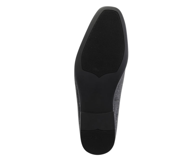 Amali Luxe Black Glitter Loafers Men's Glitter Upper