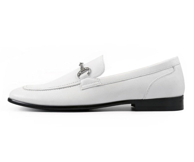 Amali Marco White Men’s Leather Loafers