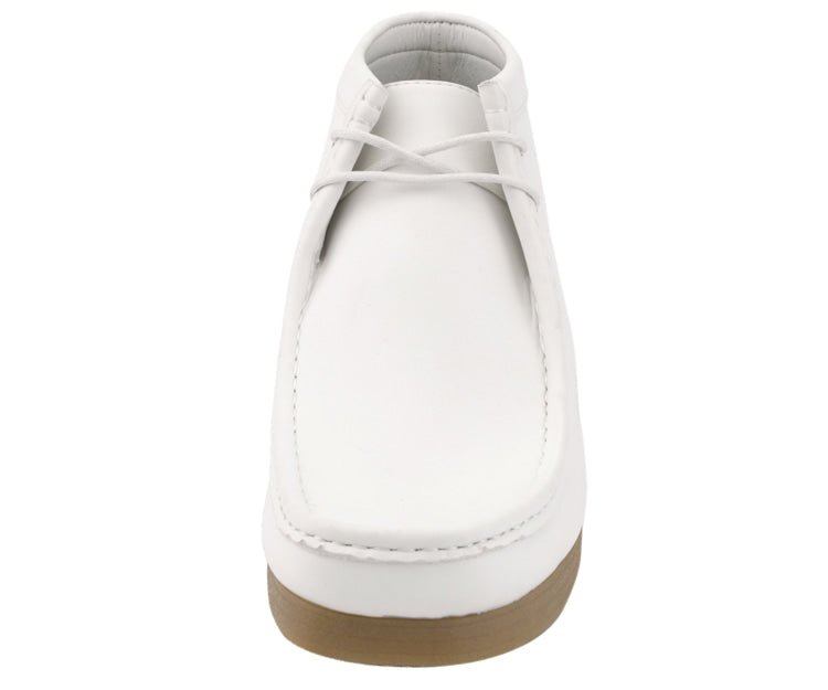 Amali Jason Men's White Smooth Suede British Style Chukka Boots