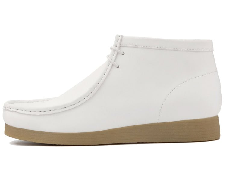 Amali Jason Men's White Smooth Suede British Style Chukka Boots