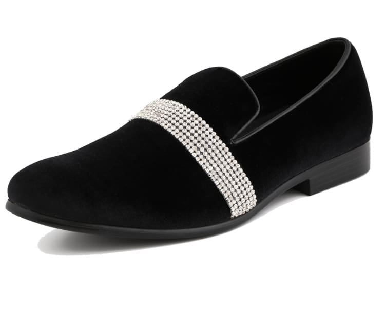 Amali Monarch Regal Noir Velvet Loafers Men’s Black Velvet