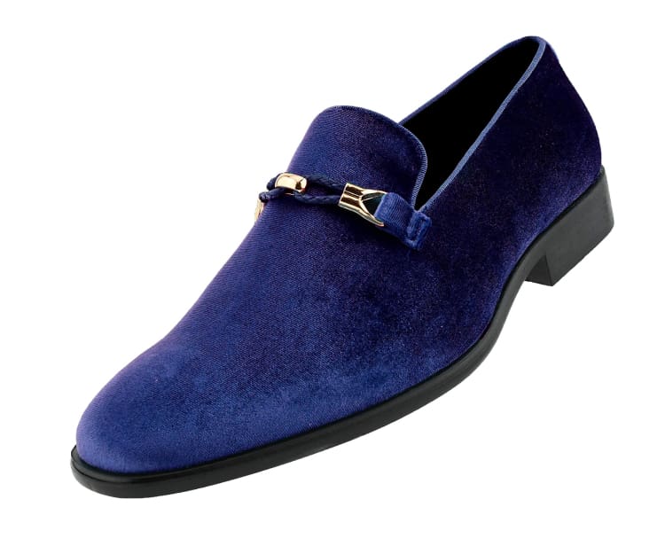Amali Navy Luxe Velvet Loafers Men’s Velvet