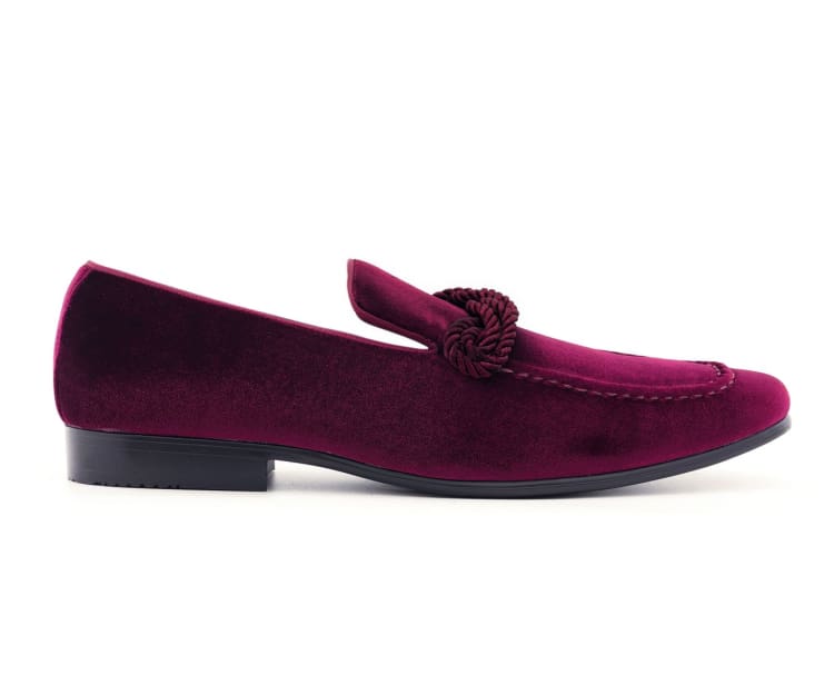 Amali Ornate Velvet Smoking Slippers For Men Black Velvet