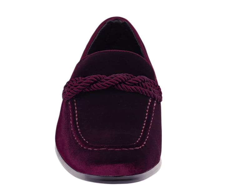 Amali Ornate Velvet Smoking Slippers For Men Black Velvet