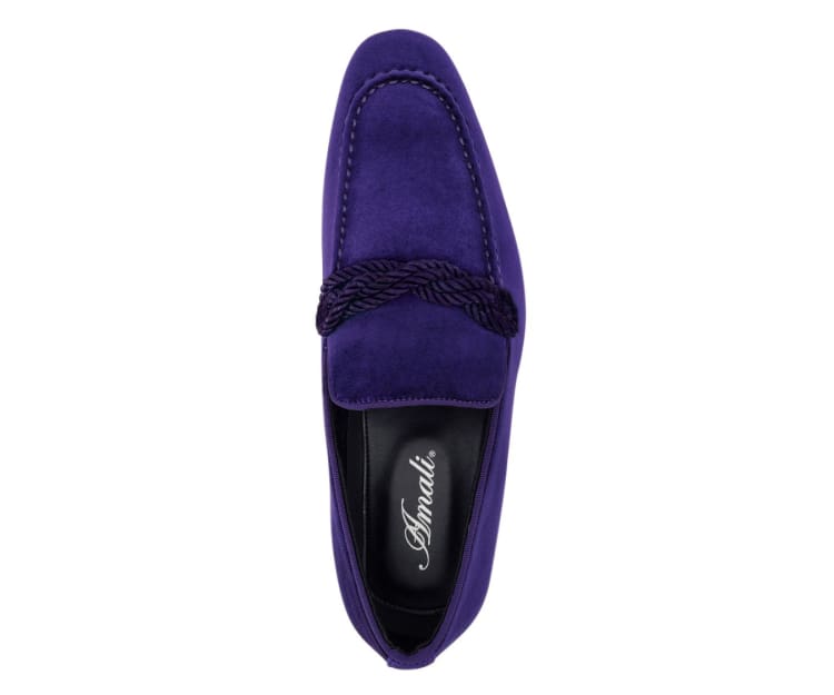 Amali Ornate Velvet Smoking Slippers For Men Black Velvet