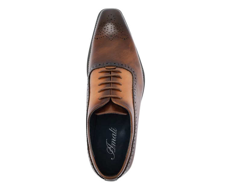 Amali Piedmont Men’s Cap Toe Oxford Black Leather Shoes