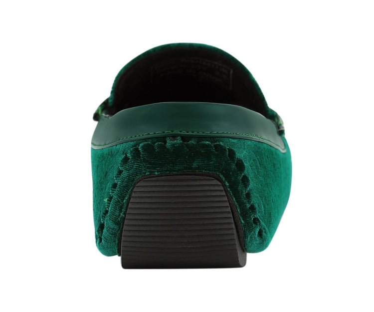 Amali Roberto Green Men's Velvet Green Driving Moccasins