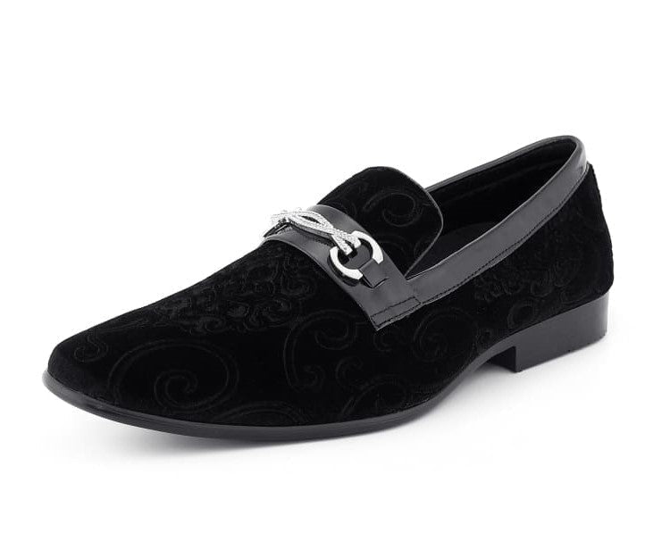 amali dress in black Amali Throne Black Men’s Velvet Slip On Loafers Black / 8.5