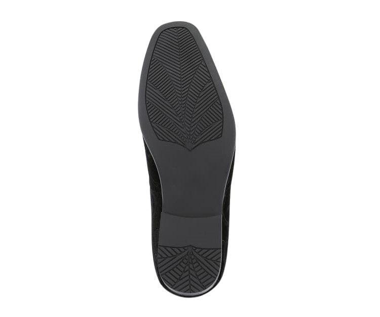 Amali Throne Black Men’s Velvet Slip On Loafers