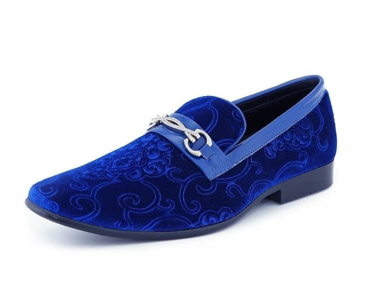 Amali Throne Royal Blue Velvet Loafers Men’s Slip On Loafer Shoes