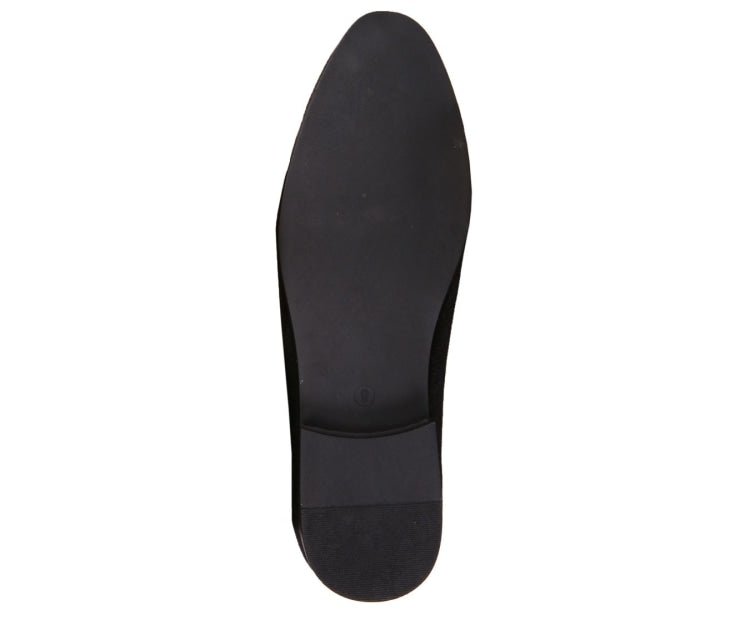 Amali Velvet Elegance Dapper Black Smoking Slippers For Men