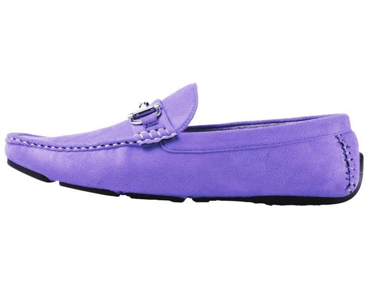 Amali Walken Men's Suede Driving Loafers Lavender Luxe