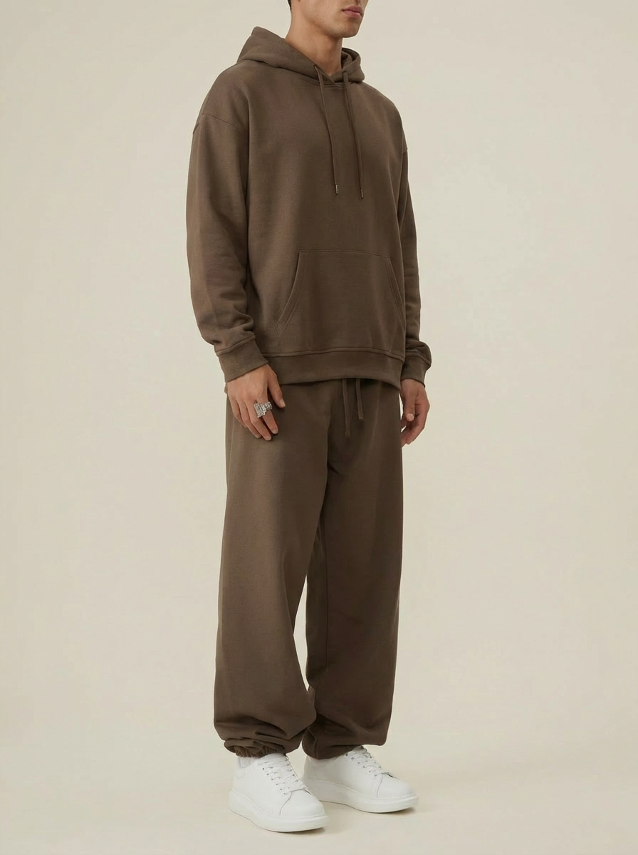 Apollo Moda Apollo Heavyweight Cotton Brown Sweatpants – product view 3