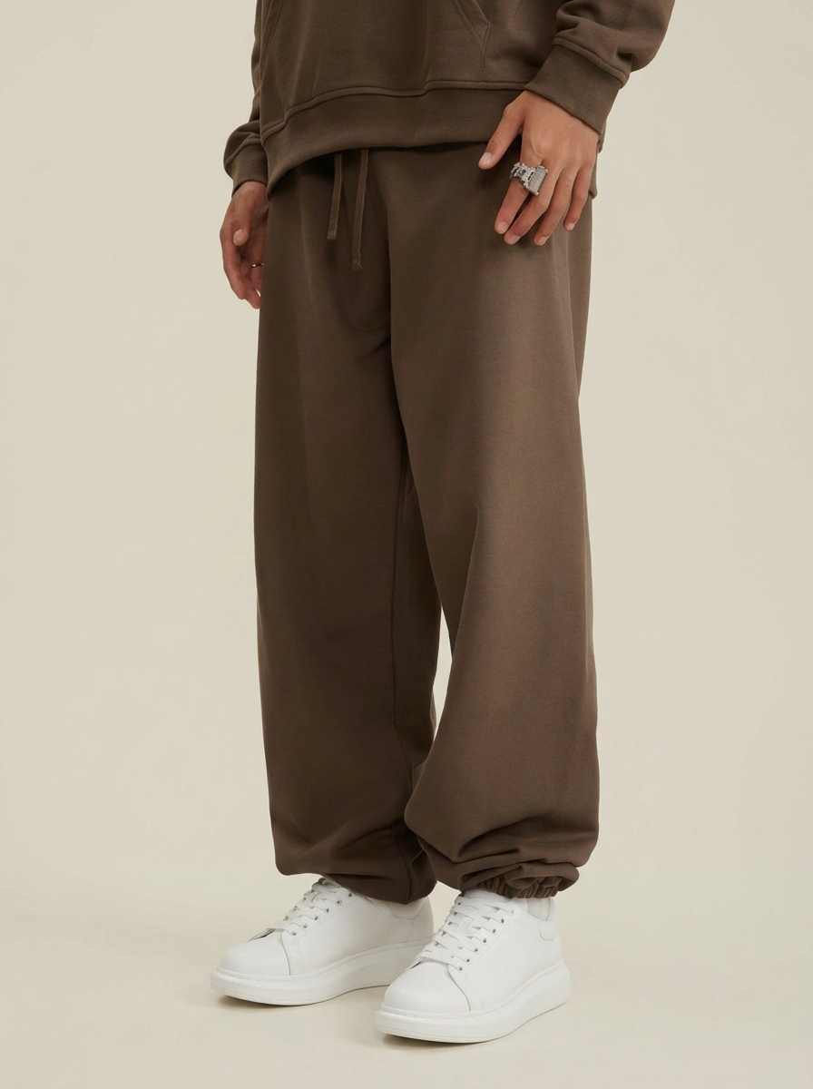 Apollo Moda Apollo Heavyweight Cotton Brown Sweatpants – product view 5