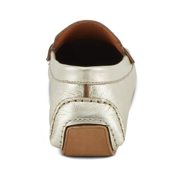 Spring Step Audette penny loafer in Silver, rear heel view