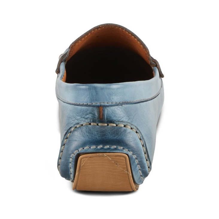 Spring Step Audette penny loafer in Blue, rear heel view