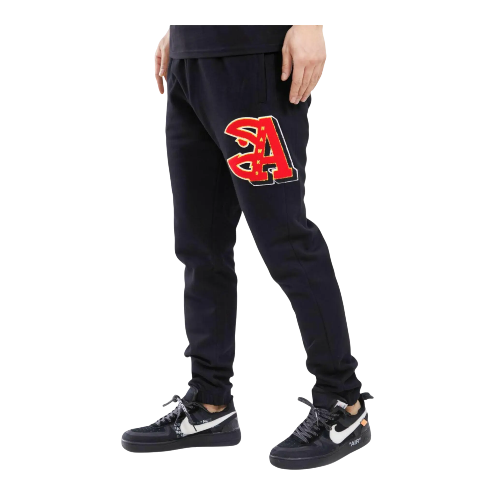 Pro Standard NBA Atlanta Hawks Mash Up Logo Men's Sweatpants — Black