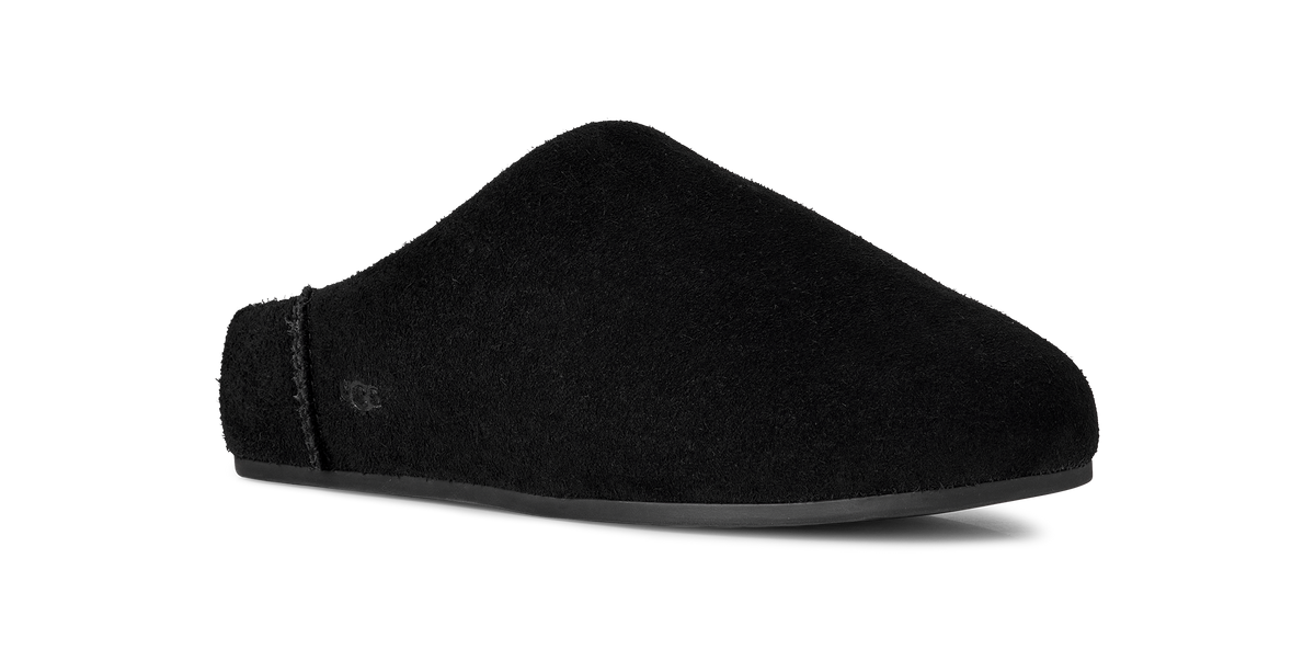 UGG Elea Womens Slip-On Slippers — Black Suede
