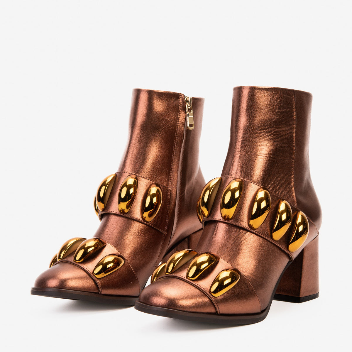 Vinci Leather The Eclipse Rose Gold Leather Women Boot – product view 2