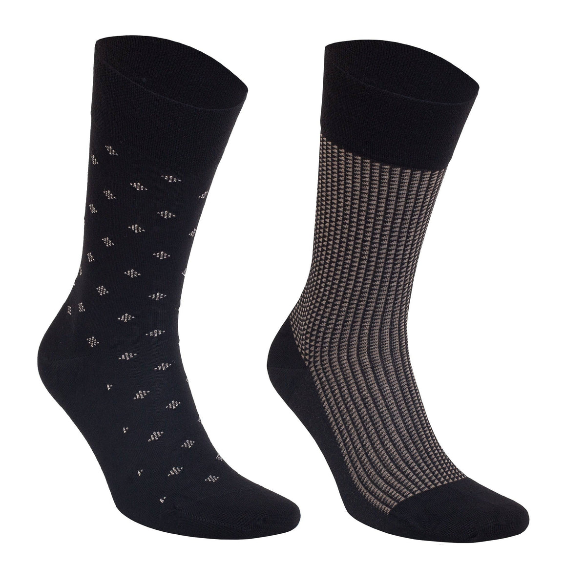 Menβs Bamboo Dress Socks 8-Pack Gift Box, Black, Charcoal & Taupe