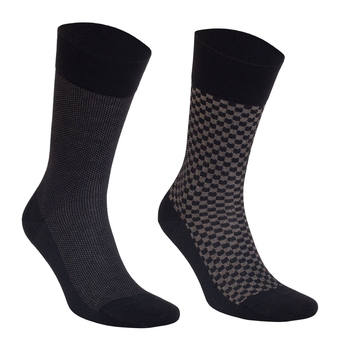 Menβs Bamboo Dress Socks 8-Pack Gift Box, Black, Charcoal & Taupe