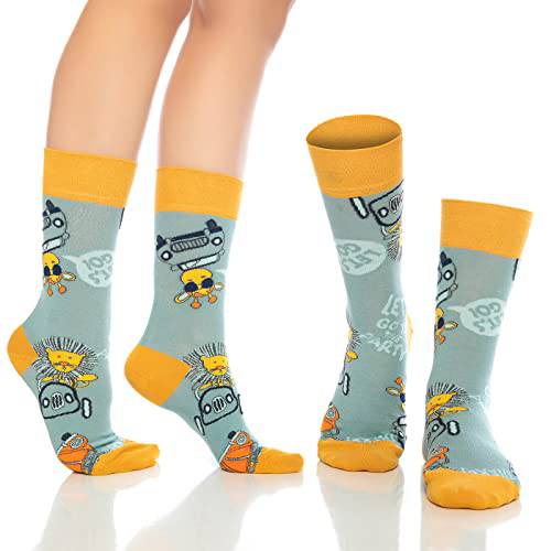 Fun Crew Socks 6-Pack, Coffee Print