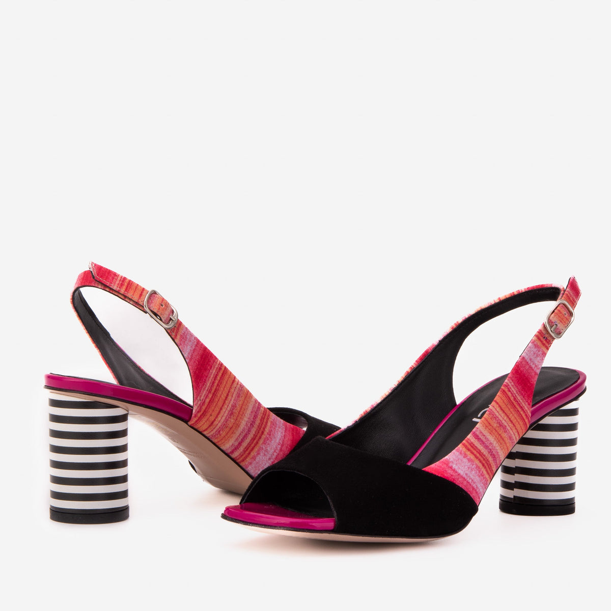 Vinci Leather The Spectrum Multicolor Block Heel Leather Women Slingback Sandal – product view 5