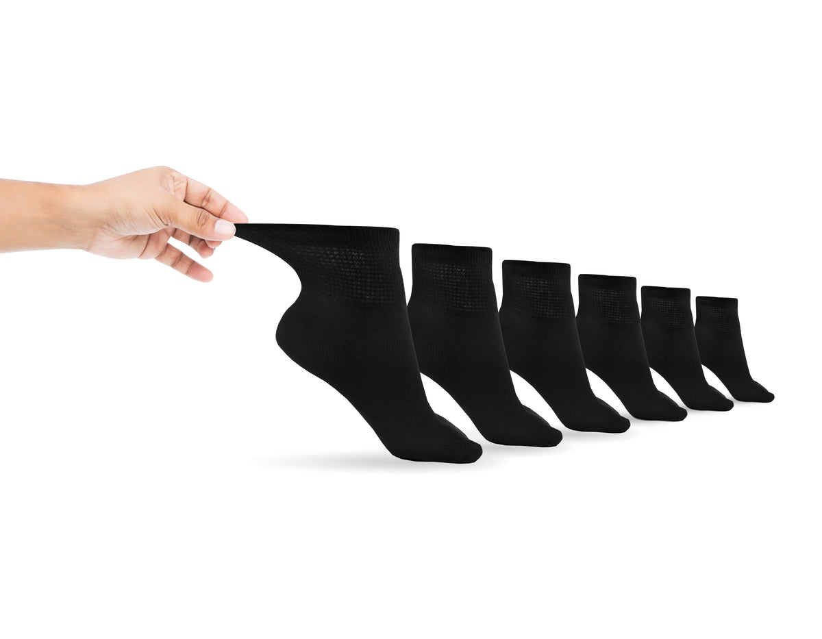 Men's Cotton Diabetic Ankle Socks (6 Pair) – product view 2