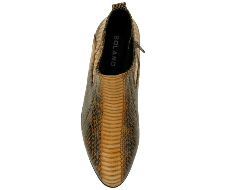 Bolano Adder Men's Cognac Snake Leather Ankle Boots – product view 4