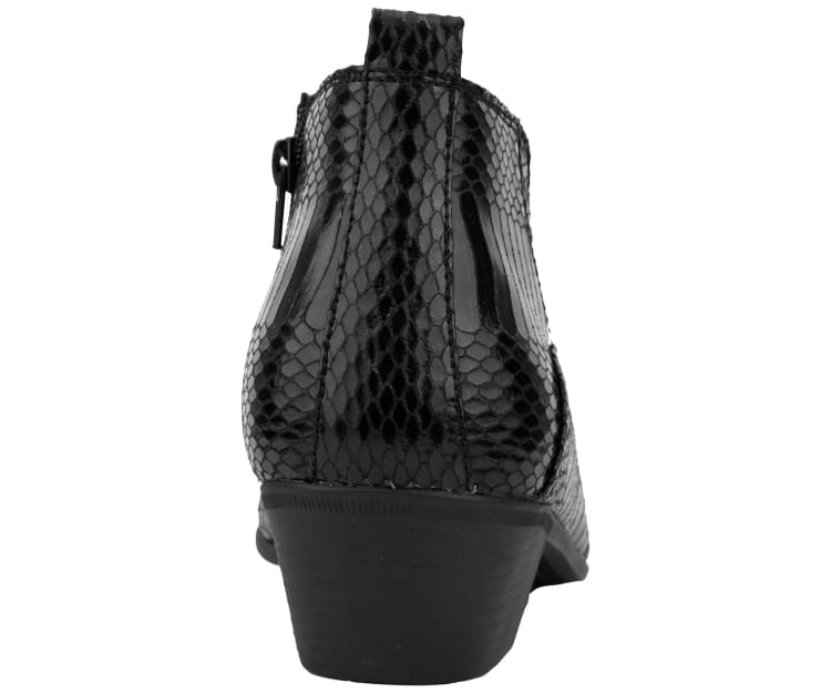 Bolano Adder Men's Exotic Snake Black Leather Ankle Boots