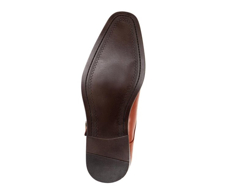 Bolano Bancroft Cognac Double Monk Strap Men's Leather Shoes