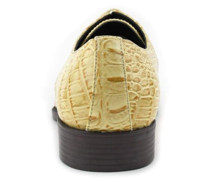Bolano Bandit Men's Oxford Beige Croc Dress Shoes