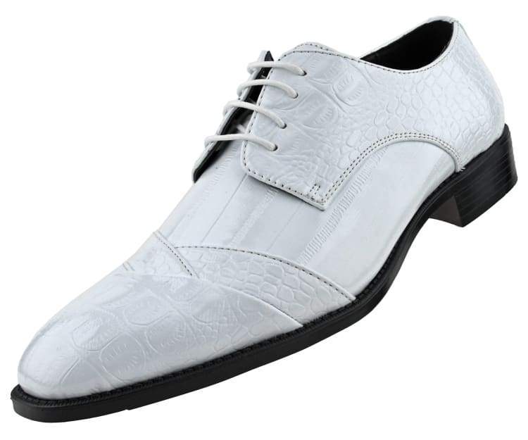 Bolano Bandit Men's Oxford White Croc Dress Shoes