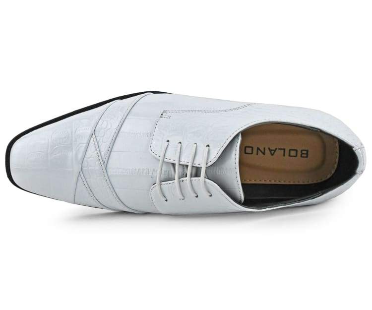 Bolano Bandit Men's Oxford White Croc Dress Shoes