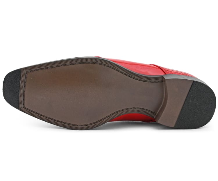 Bolano Bandit Men's Red Croc Oxford Dress Shoes