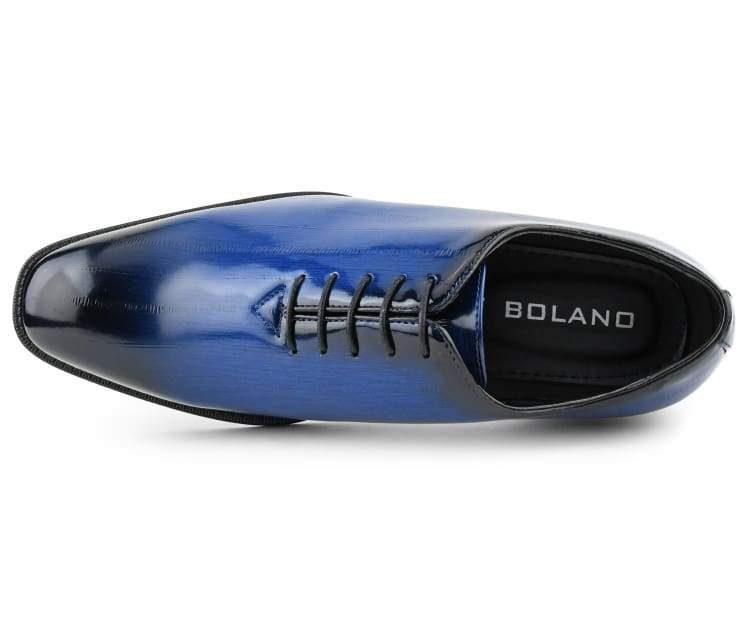 Bolano Brayden Men’s Eel Skin Royal Blue Exotic Oxfords