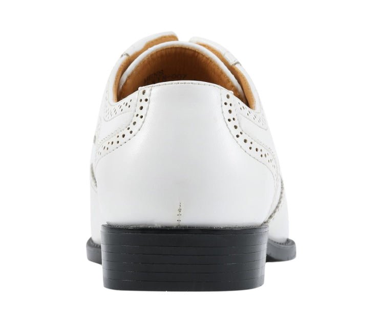 Bolano Elwyn Men’s White Leather Derby Brogue Shoes – Clean Classic Craft with Modern Dress Elegance